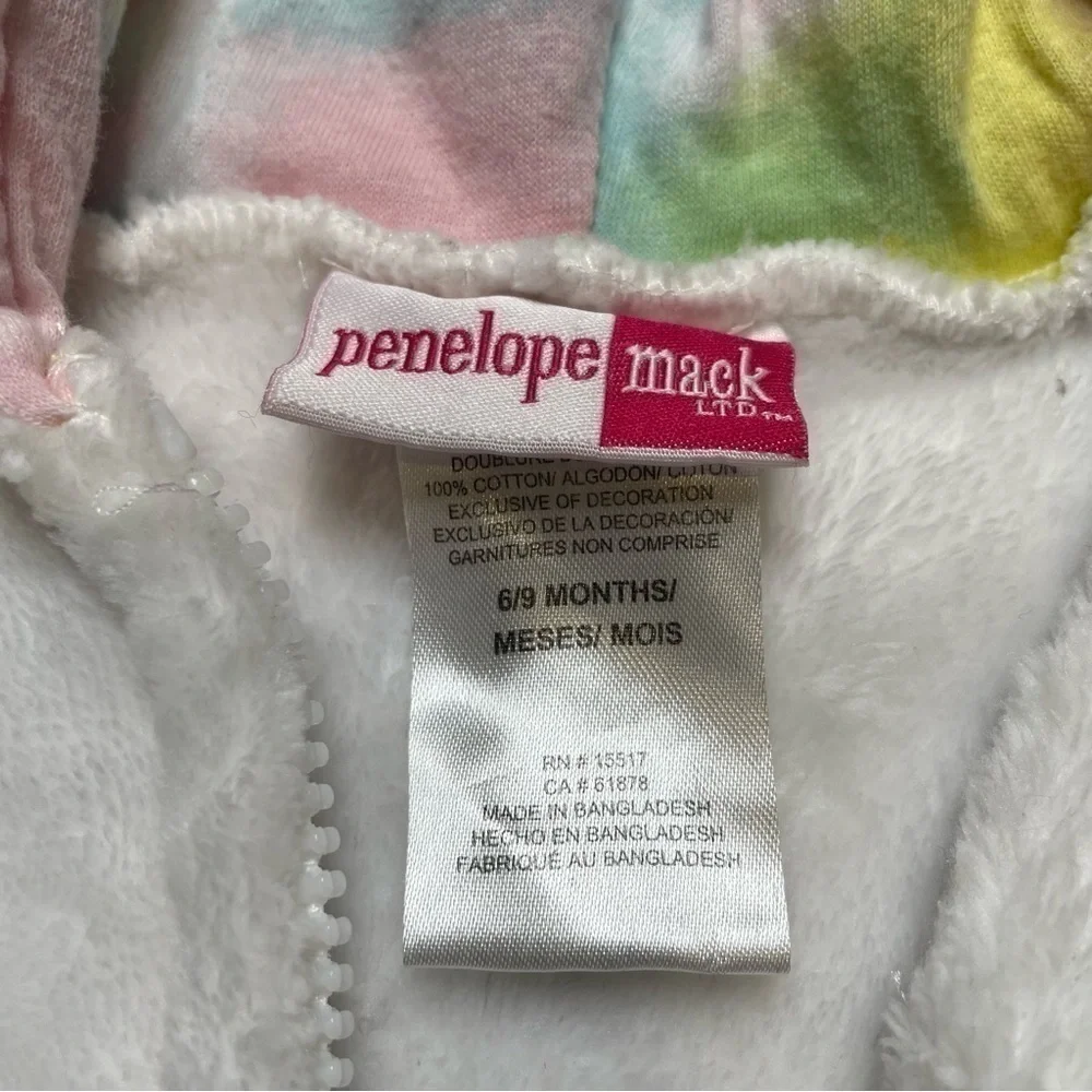 Penelope Mack One Piece Hoodie | Baby 6 - 9 months | White with Pastel